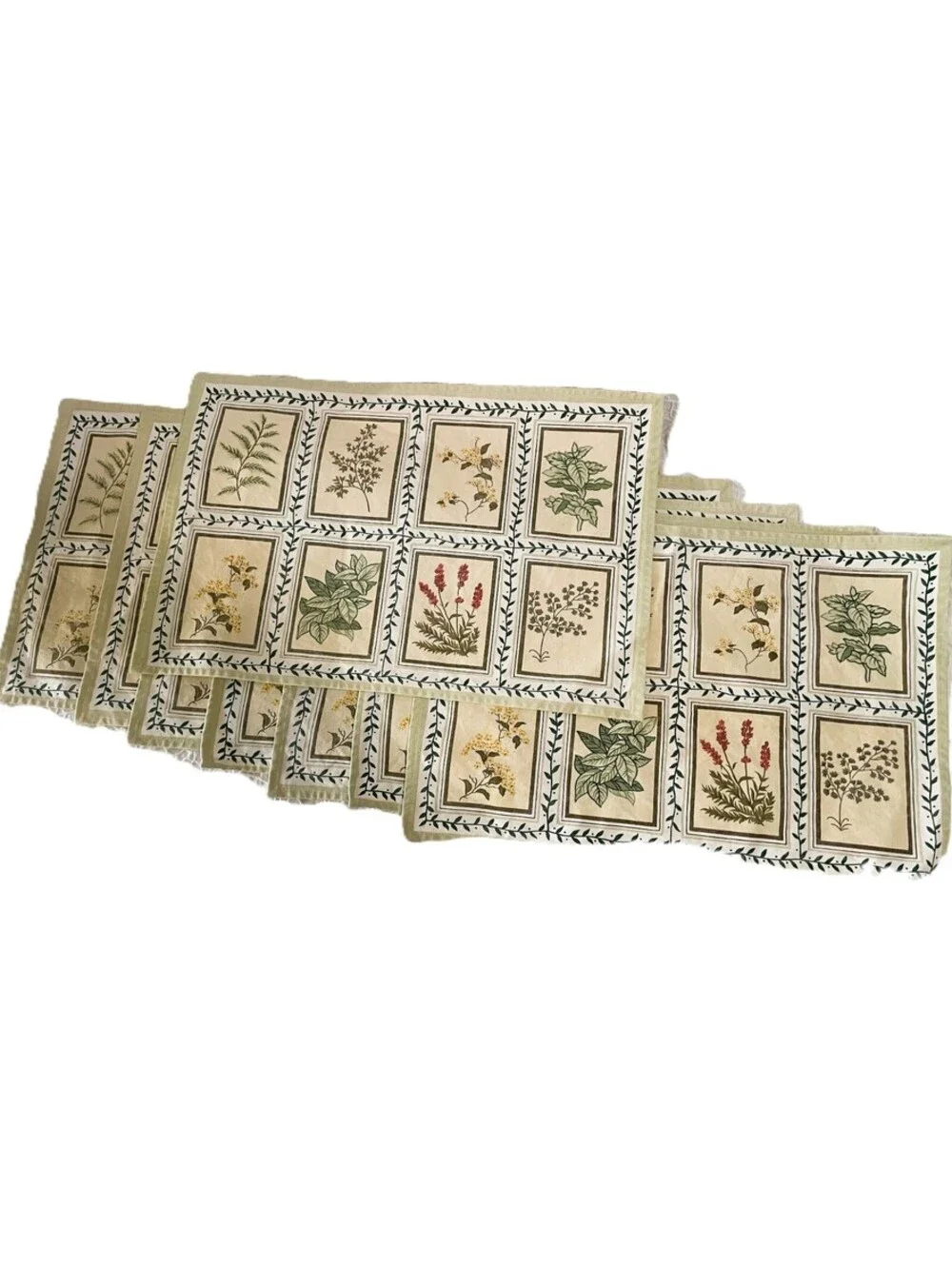 Lillian Vernon - Herbal Design Placemats -Set of 8